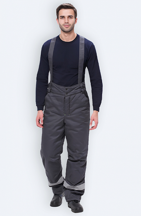 картинка Костюм зимний рабочий Регион-Плюс (куртка+брюки, смесовая 240, синтепон, СОП, серый/черный) от магазина Хоккерс