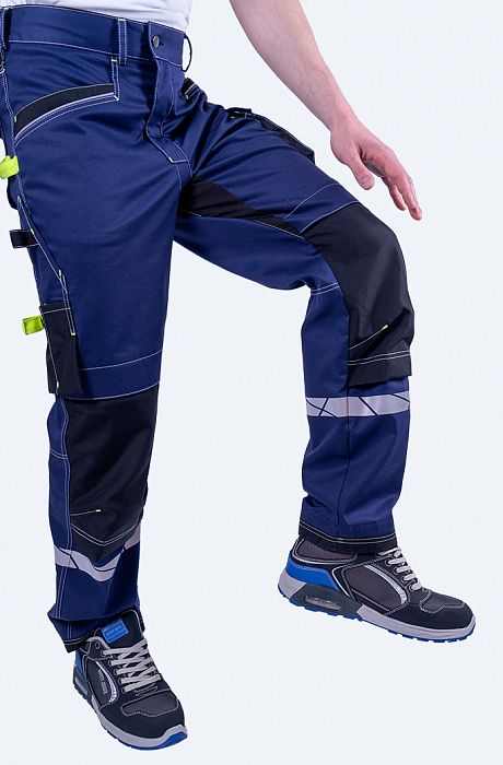 картинка Брюки рабочие летние Корпорация (смесовая 245, СОП, синий/черный) от магазина Хоккерс