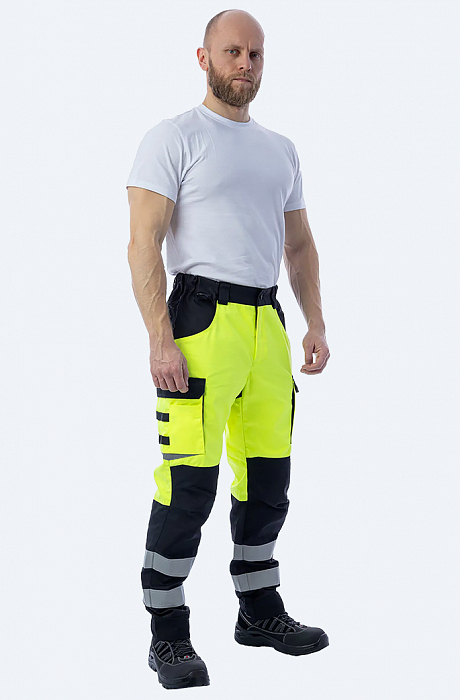 картинка Брюки сигнальные летние Brodeks KS 309 (смесовая 245, желтый / черный) от магазина Хоккерс