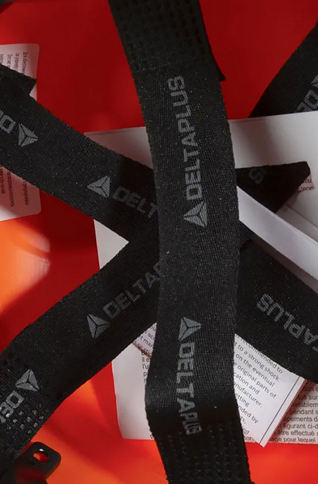 картинка Каска DeltaPlus™ Diamond V UP (с храповиком, подбородочным ремнем, АБС-пластик, оранжевая) от магазина Хоккерс
