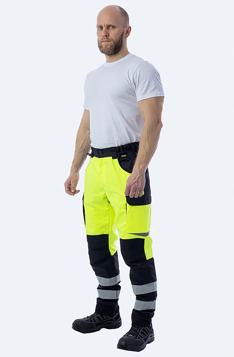 картинка Брюки сигнальные летние Brodeks KS 309 (смесовая 245, желтый / черный) от магазина Хоккерс