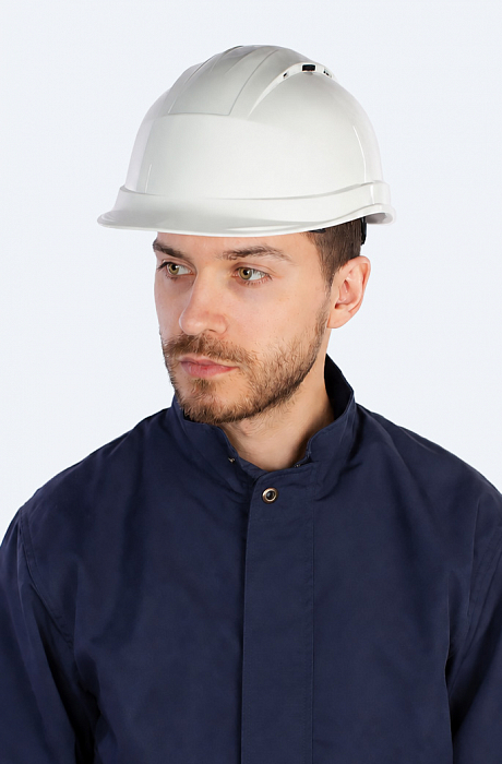 картинка Каска DeltaPlus™ Quartz UP IV (с храповиком, с вентиляцией, полипропилен, белая) от магазина Хоккерс