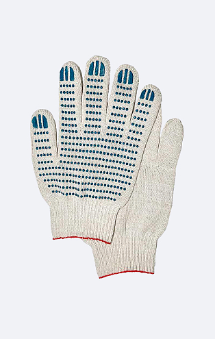 картинка Перчатки х/б 6/10 (ПВХ точка),белые от магазина Хоккерс